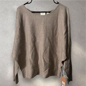 NWT Cyrus | Knit Sweater Boatneck Dolman Batwing Oatmeal Tan Color Extra Large